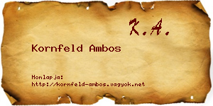 Kornfeld Ambos névjegykártya